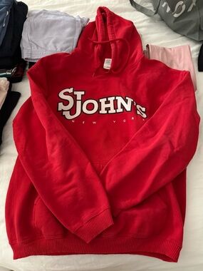 St. John's New York Red Crewneck Hoodie